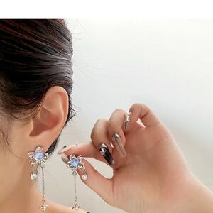 Moonstone Flower Drop Earrings